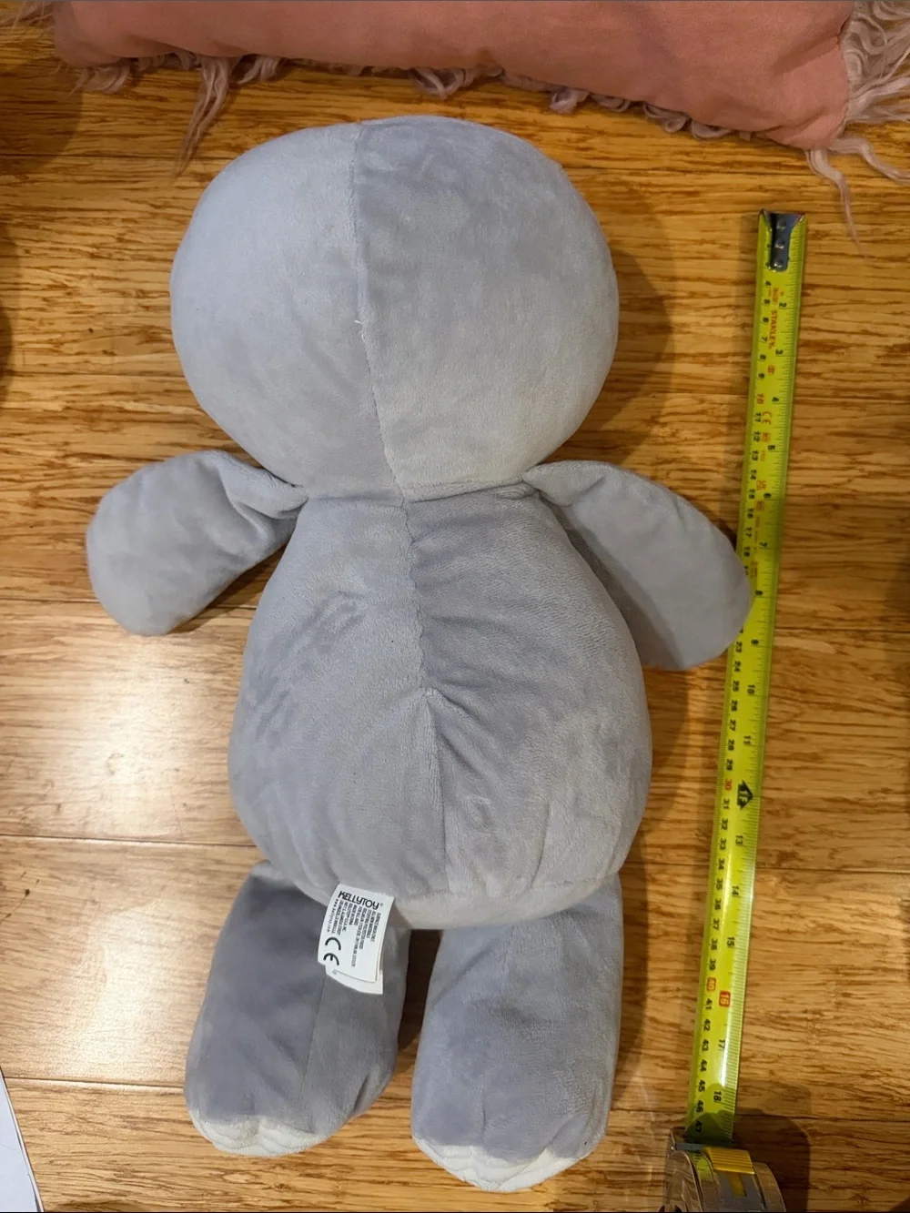 Plush Gray Sloth Cuddly Stuffed Animal - Soft Gray & Cream Plush Toy with Rattle
